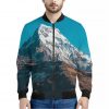 Himalaya Mountain Print Bomber Jacket