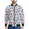 Hockey Equipment Pattern Print Bomber Jacket