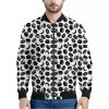 Hockey Puck Pattern Print Bomber Jacket