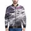 Horror Cobweb Print Bomber Jacket