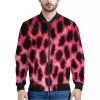Hot Pink And Black Cheetah Print Bomber Jacket