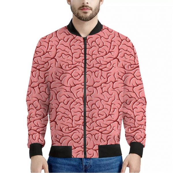 Human Brain Print Bomber Jacket