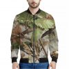 Hunting Camouflage Pattern Print Bomber Jacket