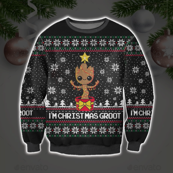 I'M Christmas Groot 3D All Over Printed Ugly Chritmas Sweatshirt