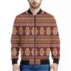 Indian Hamsa Hand Print Bomber Jacket