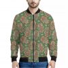 Indian Hamsa Pattern Print Bomber Jacket