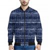 Indigo Dye Shibori Print Bomber Jacket