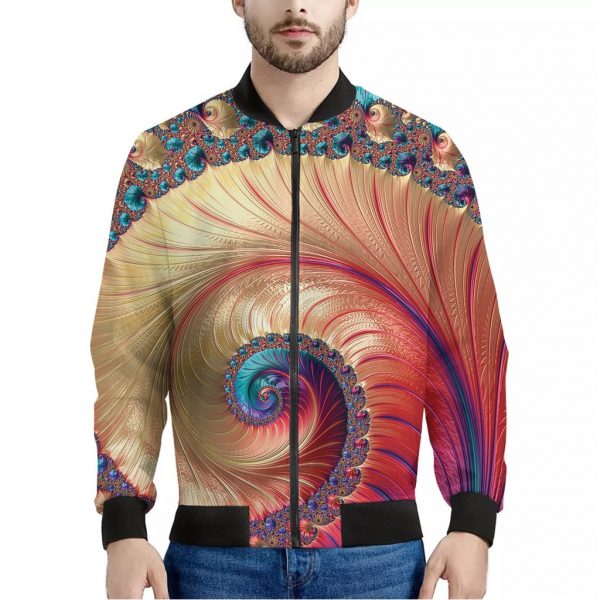 Infinite Fractal Print Bomber Jacket