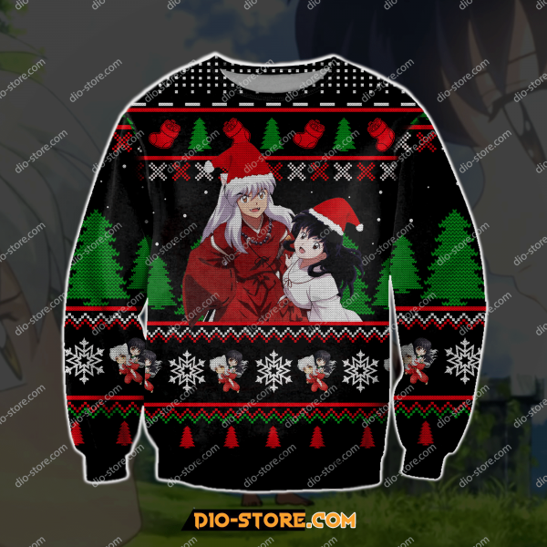 Inuyasha Manga 3D Knitting Pattern Print Ugly Christmas Sweatshirt