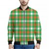 Irish Checkered St. Patrick's Day Print Bomber Jacket