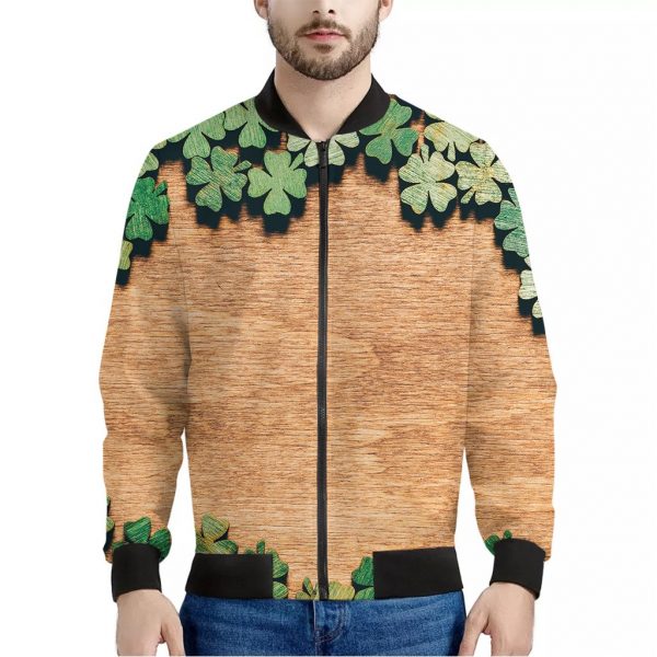 Irish Four Leaf Clovers Wood Print Bomber Jacket