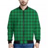 Irish Green Buffalo Check Pattern Print Bomber Jacket