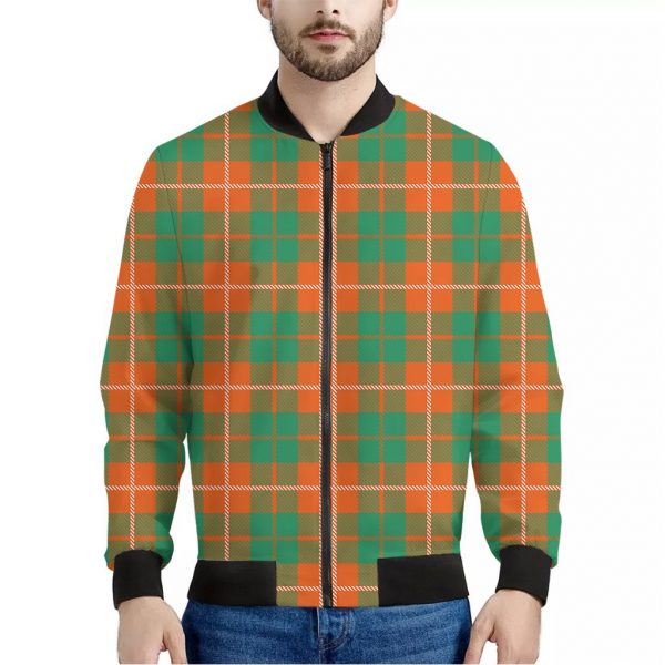 Irish Saint Patrick's Day Tartan Print Bomber Jacket
