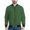 Irish Shamrock Pattern Print Bomber Jacket