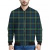 Irish Tartan Pattern Print Bomber Jacket