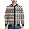 Jack Of Spades Playing Card Pattern Print Bomber Jacket