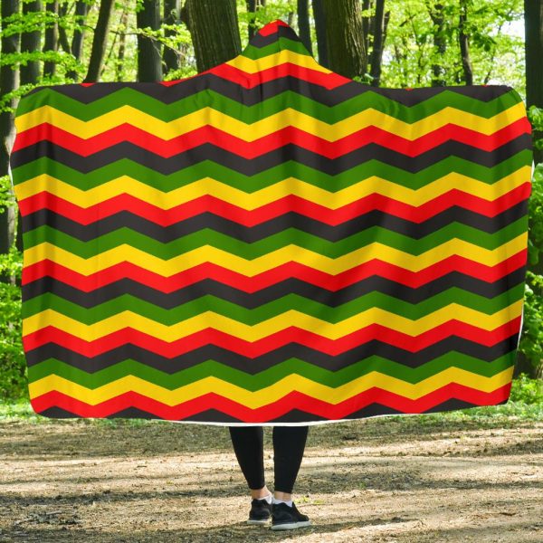 Jamaican Print Pattern Hooded Blanket Cloak Blanket