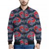 Japanese Koi Carp Fish Pattern Print Bomber Jacket