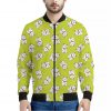 Japanese Lucky Cat Cartoon Print Bomber Jacket