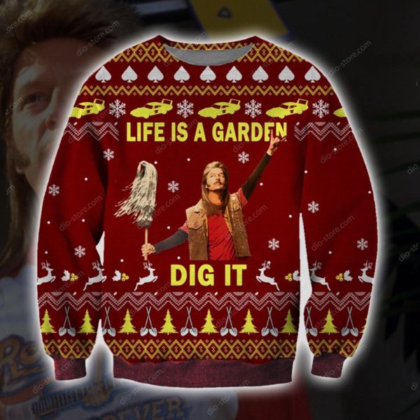 Joe Dirt Knitting Pattern 3D Print Ugly Christmas Sweatshirt