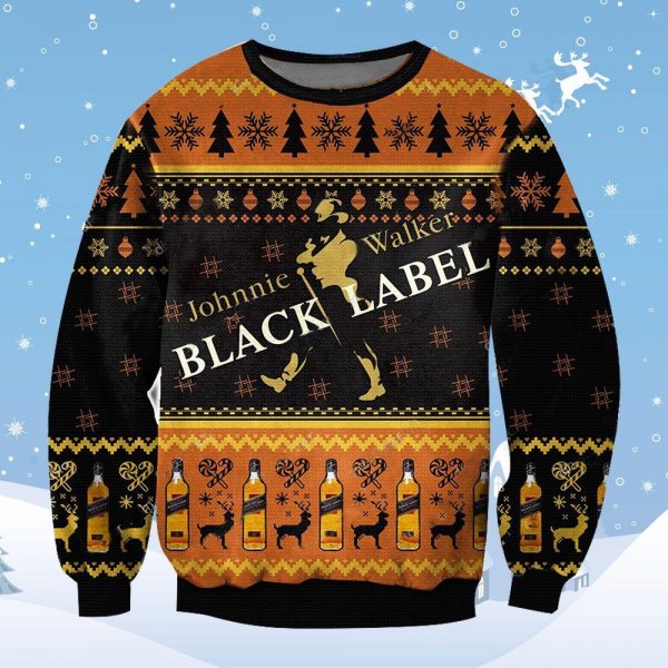 Johnnie Walker Black Label Ugly Christmas Sweatshirt