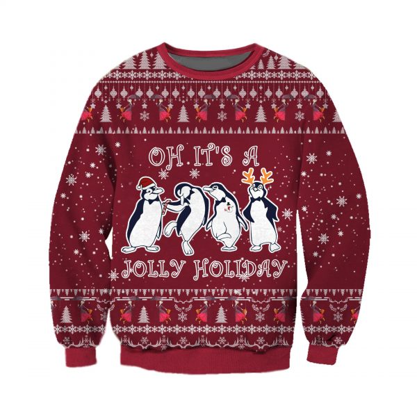 Jolly Holiday Knitting Pattern 3D Print Ugly Sweatshirt
