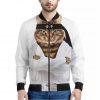 Karate Cat Print Bomber Jacket