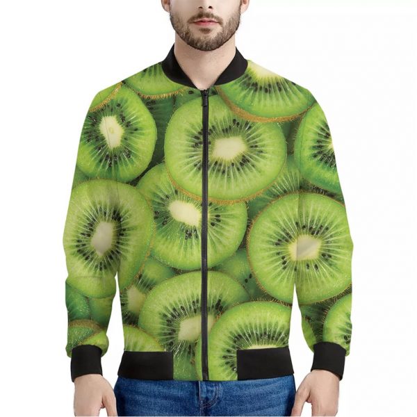 Kiwi Slices Print Bomber Jacket