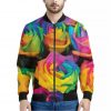 LGBT Pride Rainbow Roses Print Bomber Jacket