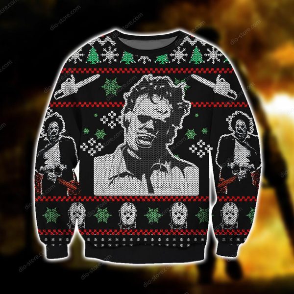 Leatherface Knitting Pattern 3D Print Ugly Sweatshirt