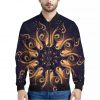 Light Fractal Print Bomber Jacket