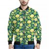 Lime And Lemon Pattern Print Bomber Jacket