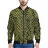 Lime Green And Black Snakeskin Print Bomber Jacket