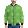 Lime Green And White Polka Dot Print Bomber Jacket