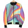 Liquid Holographic Trippy Print Bomber Jacket