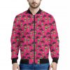 Little Green Alien UFO Print Bomber Jacket