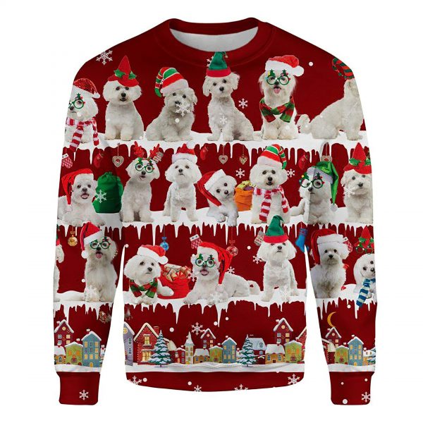 Maltese Snow Christmas Ugly Christmas Sweatshirt Animal Dog Cat Sweater Unisex