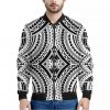 Maori Tribal Polynesian Tattoo Print Bomber Jacket