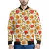 Maple And Oak Pattern Print Bomber Jacket