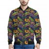 Mardi Gras Festival Pattern Print Bomber Jacket