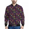 Mardi Gras Party Pattern Print Bomber Jacket