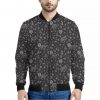Mechanic Nuts and Bolts Pattern Print Bomber Jacket