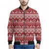Merry Christmas Knitted Pattern Print Bomber Jacket