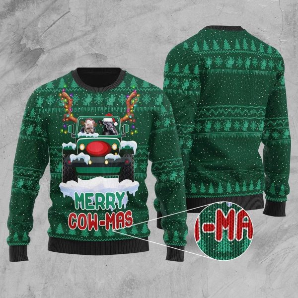 Merry Cow-Mas Christmas Sweatshirt