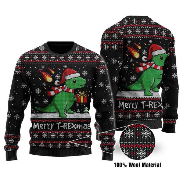 Merry T-Rexmas 3D Printed Sweatshirt