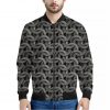 Metal Chainmail Pattern Print Bomber Jacket