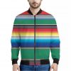 Mexican Striped Blanket Pattern Print Bomber Jacket