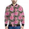 Military Camouflage Flower Pattern Print Bomber Jacket