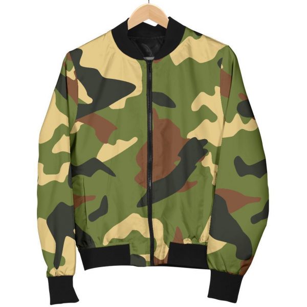 Military Camouflage Print Bomber Jacket
