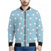 Milk Bottle Cartoon Pattern Print Bomber Jacket